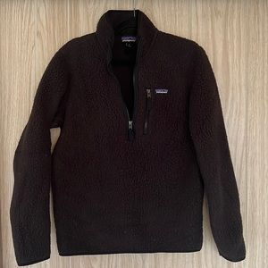 PATAGONIA black Retro Pile 1/4 Zip Pullover Fleece Sweater